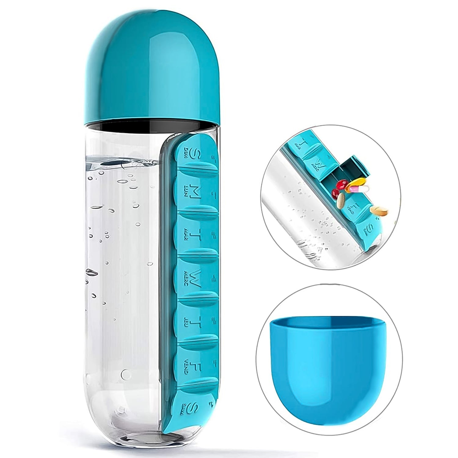 Pill & Vitamin Bottle, Water Bottle Multi Functional Use for Traveling & Outdoor Use Water Bottle, Travelling kit, Summer Special Bottle (600 Ml / Mix Color ) Pill & Vitamin Bottle, Water Bottle Multi Functional Use for Traveling & Outdoor Use Water Bottle, Travelling kit, Summer Special Bottle (600 Ml / Mix Color )